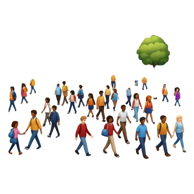 city street with many people random walking sticker