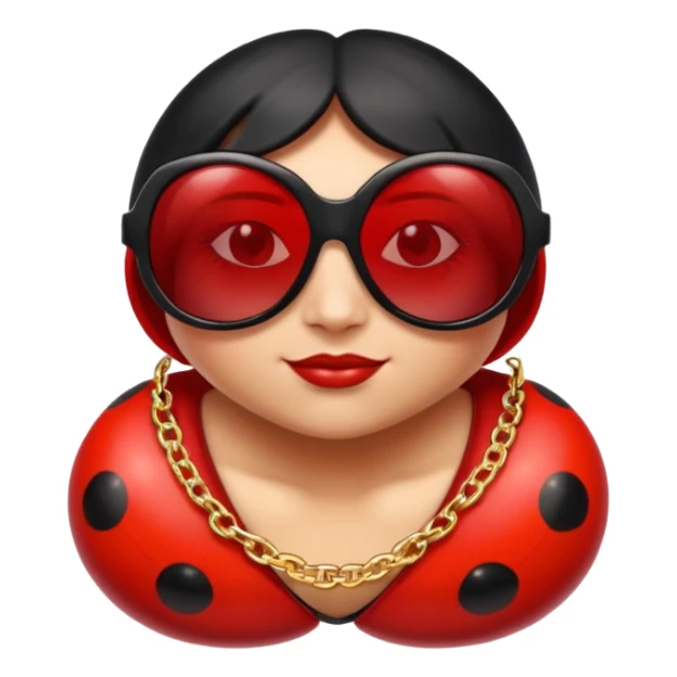 a ladybug thug with sunglasses and a necklace on sticker