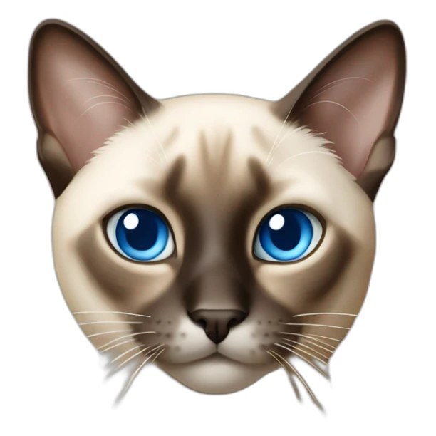 siamese Cat with blue eyes and white chin sticker