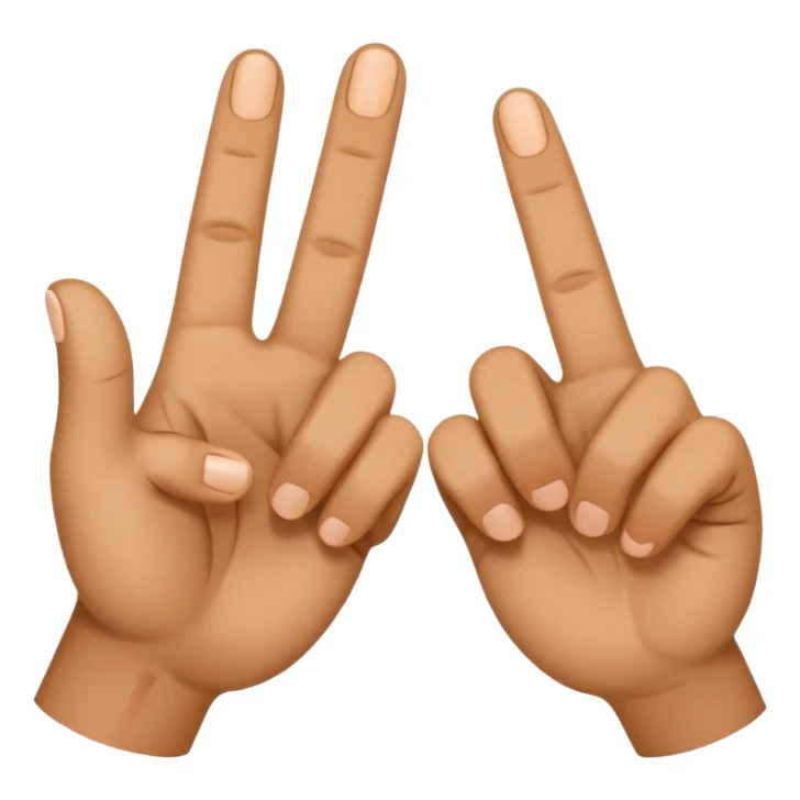 The ok hand emoji but with the 2 fingers spread apart sticker