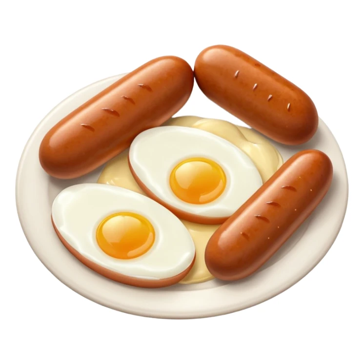 Two boiled eggs and two breakfast sausage restaurant style sticker