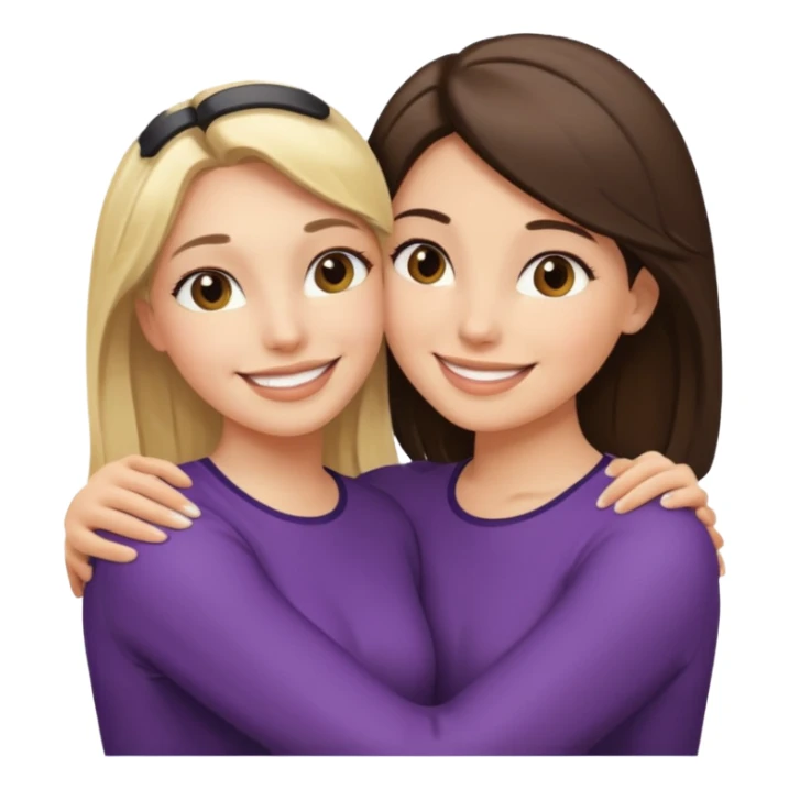 Blondynka przytulająca się do brunetki sticker