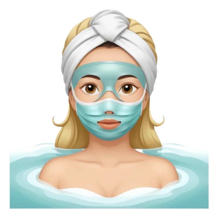 Lady with face mask spa beauty full face relaxing sticker