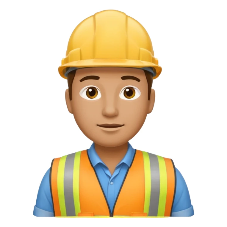 Construction worker in yellow hard hat and vest sticker