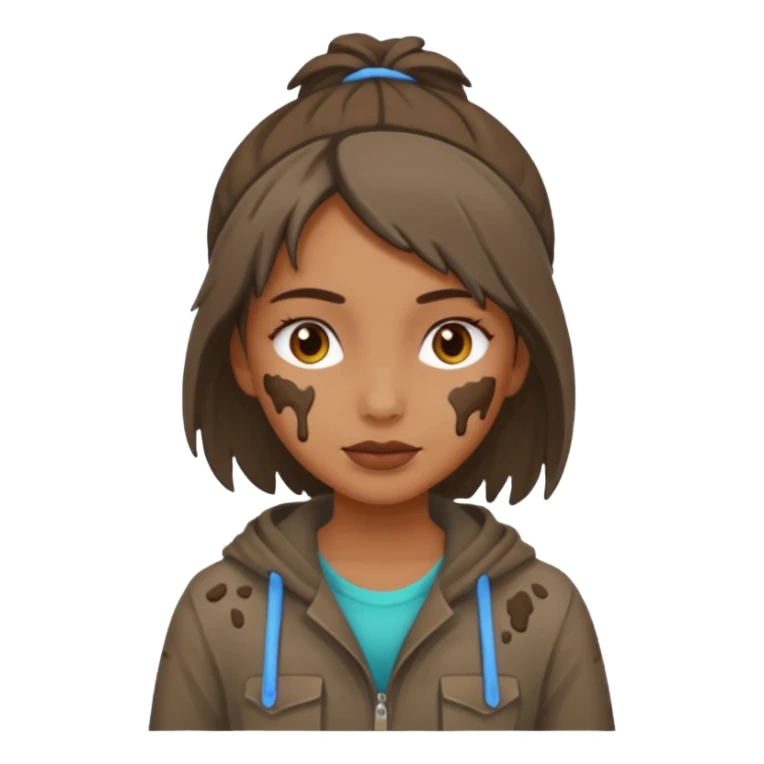 girl with mud on her sticker