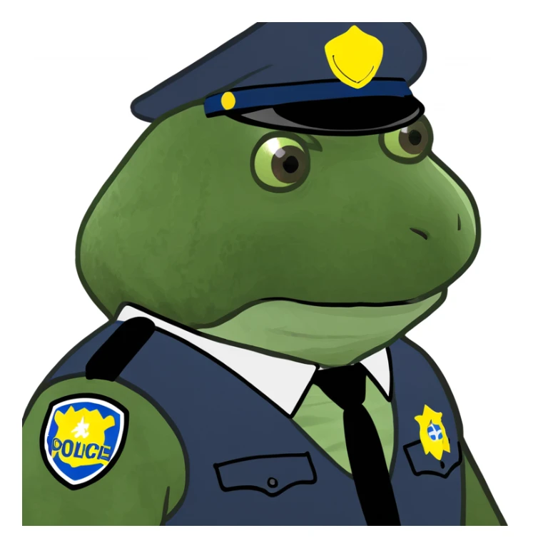 bufo in a police suit sticker