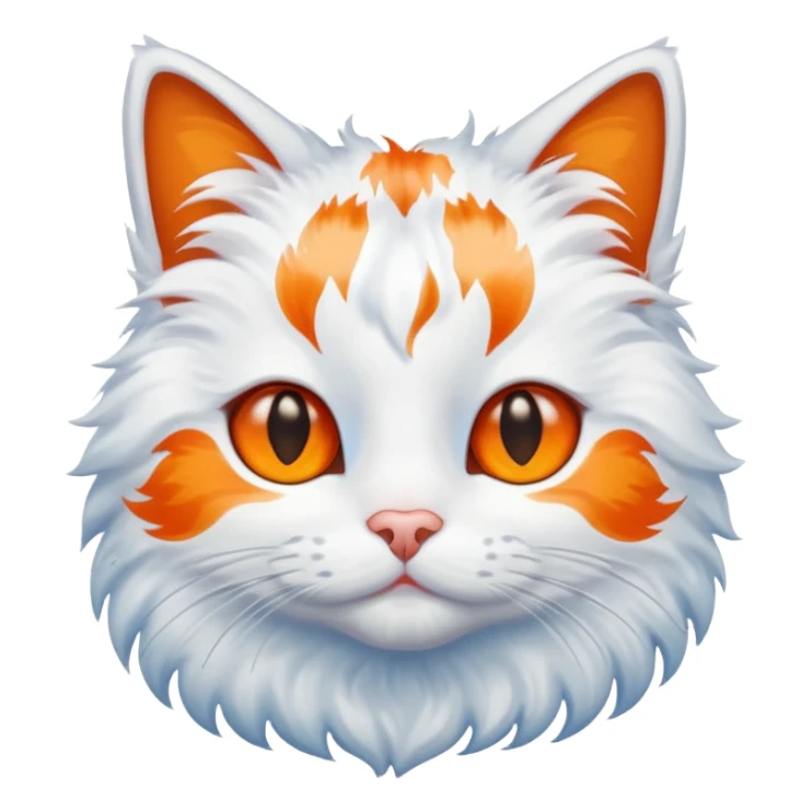 gatito blanco con manchas naranjas y ojos azules sticker
