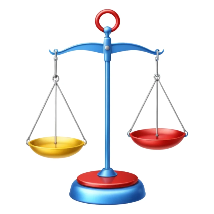 Hanging Balance Scale red blue yellow  sticker