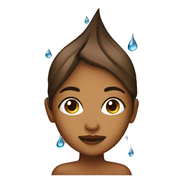 Water droplets on brown woman  sticker