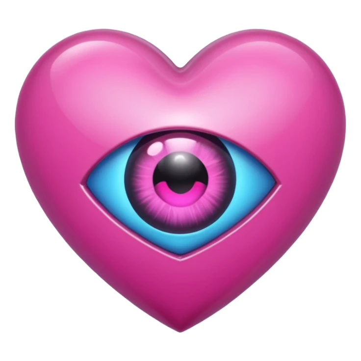 A black heart Gem with a pink eye in the center sticker