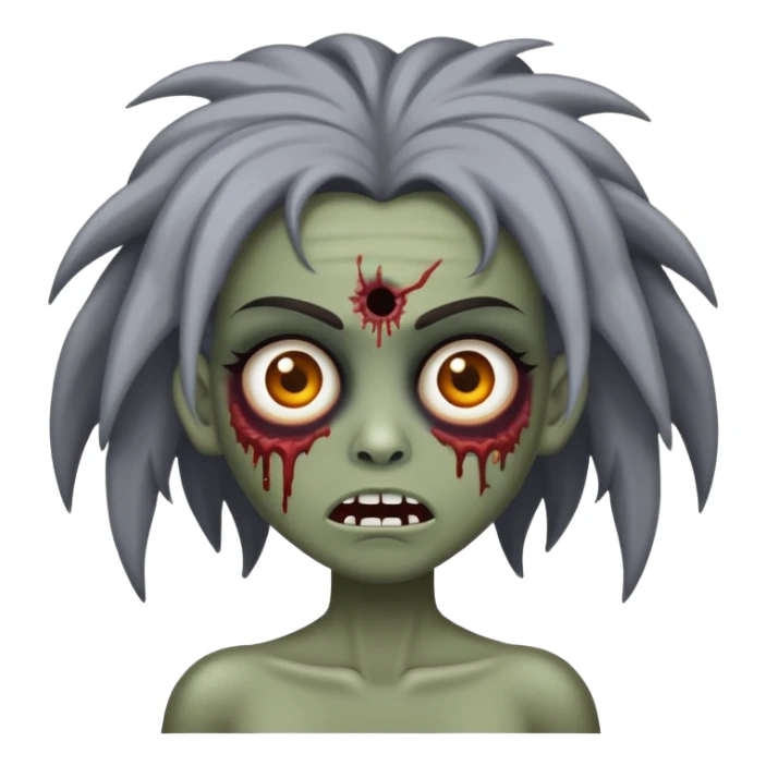 crie uma garota zumbi de cabelo crespo sticker