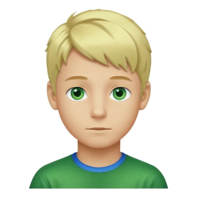 Boy with green skin, blond hair, blue eyes  sticker