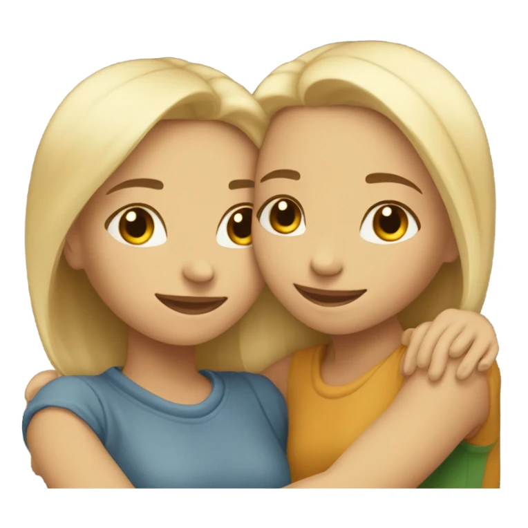 Two girls light skin girls hugging  sticker