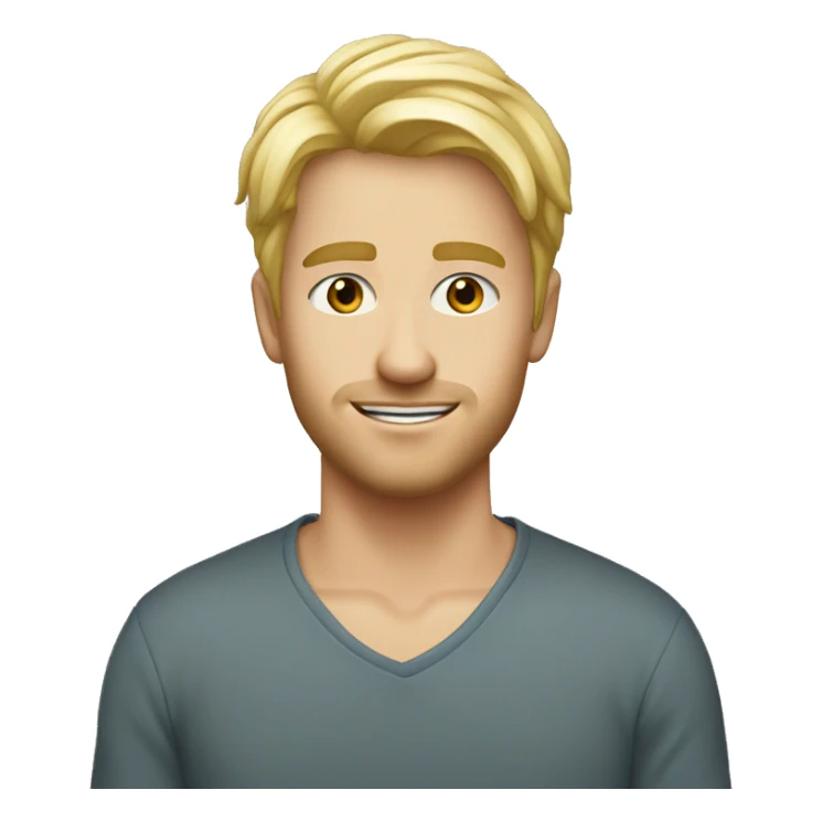 homme blond de 29 ans, cheveux court blond, yeux bleus sticker