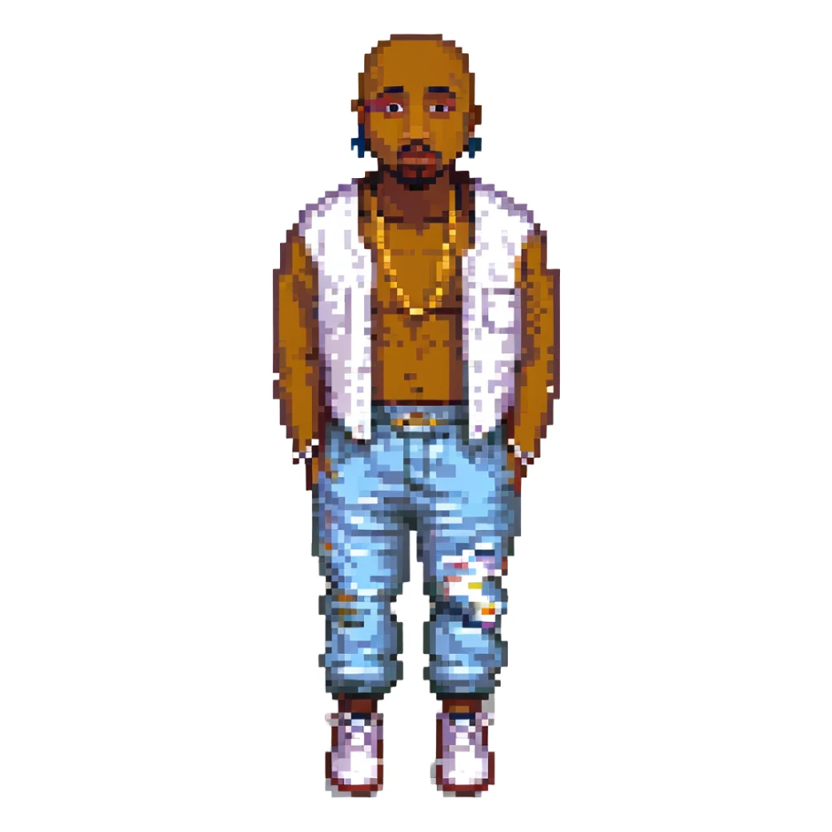 2Pac в полный рост, no background sticker