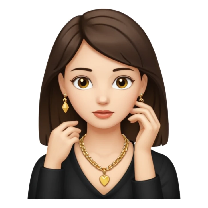 Brunette girl with hand on neck sticker