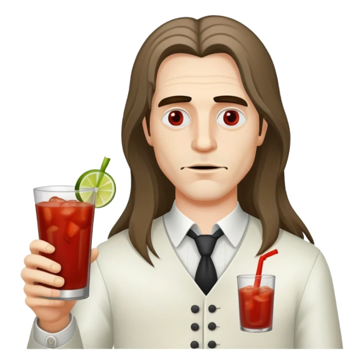 Long hair guy white bloody mary sticker