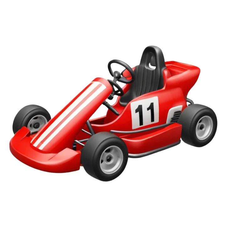 Kart With Body Color Is Red And White With Number Is 1 sticker