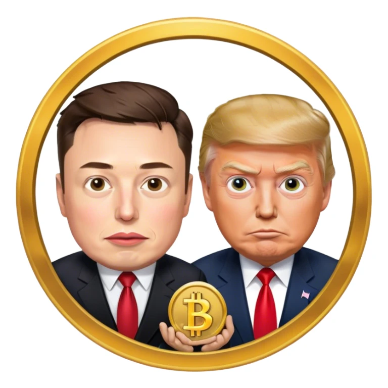 Elon musk and Donald Trump robbing the treasure sticker