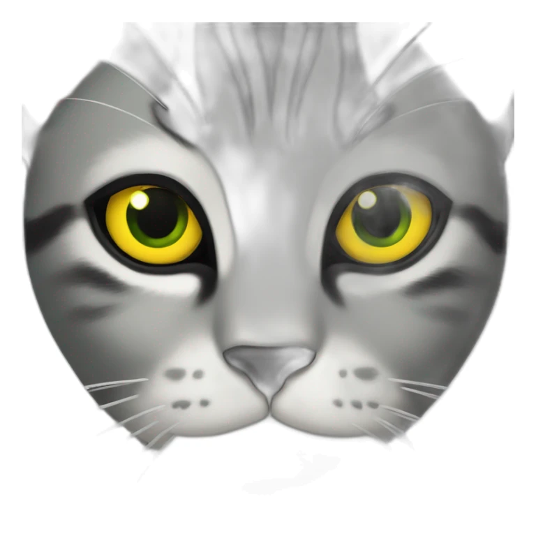 Cat black green/yellow eyes sticker