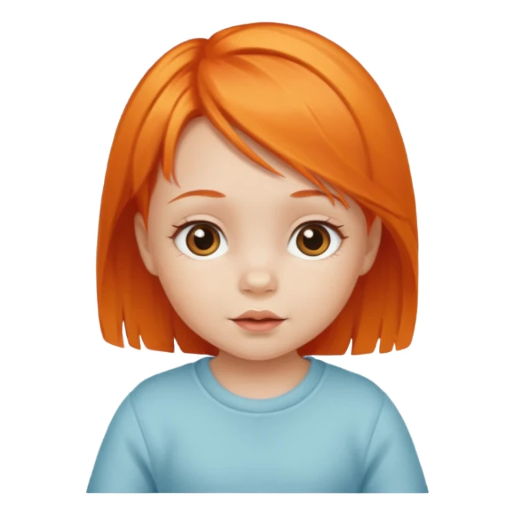 orange hair baby girl sticker