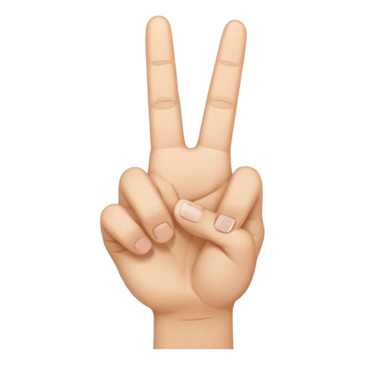 Peace sign with the index finger crossing over the middle finger sticker