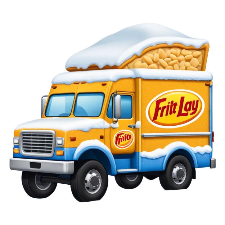Frito lay bean dip truck driving in the snow sticker