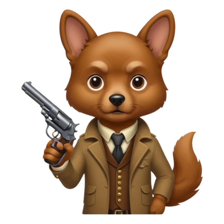 Chien qui tient un revolver sticker