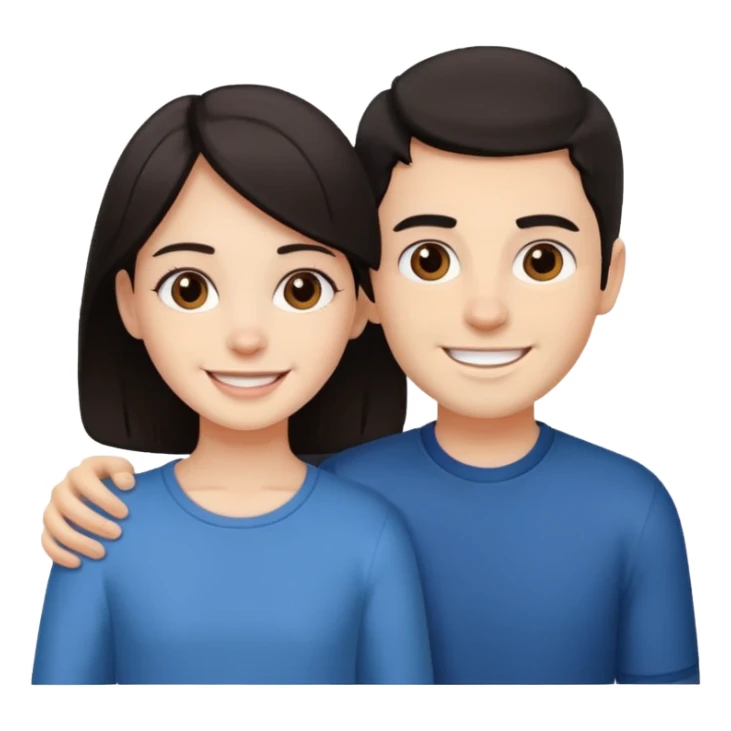 Brother ans sister, white skin, dark hair sticker