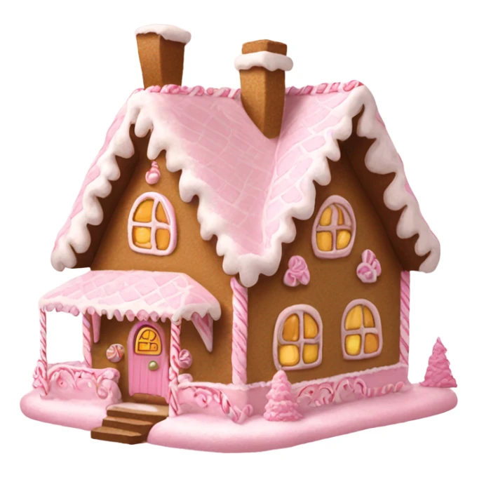 Big Light Pink very detailed gingerbread house  sticker