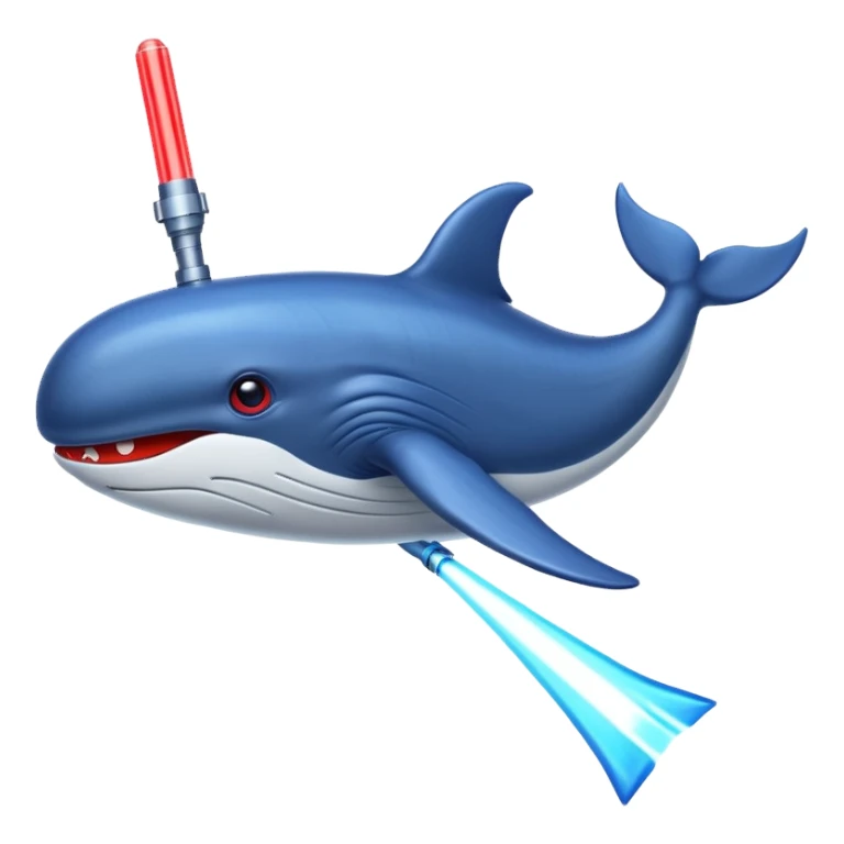 Une baleine avec un sabre laser rouge sticker