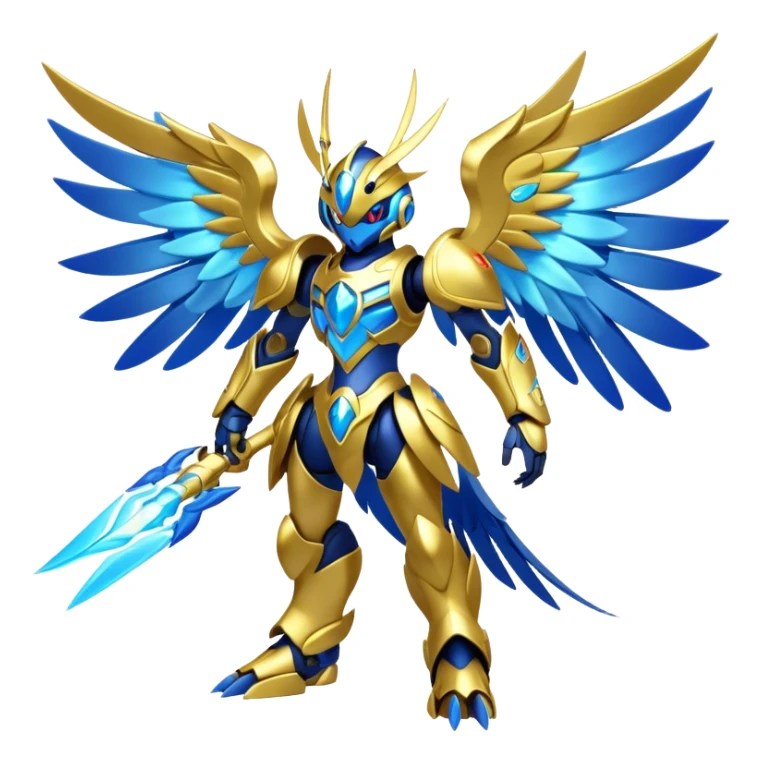 Shiny Futuristic Celestial Fakemon-Pokemon-Digimon-Spectrobes-fusion, full body sticker