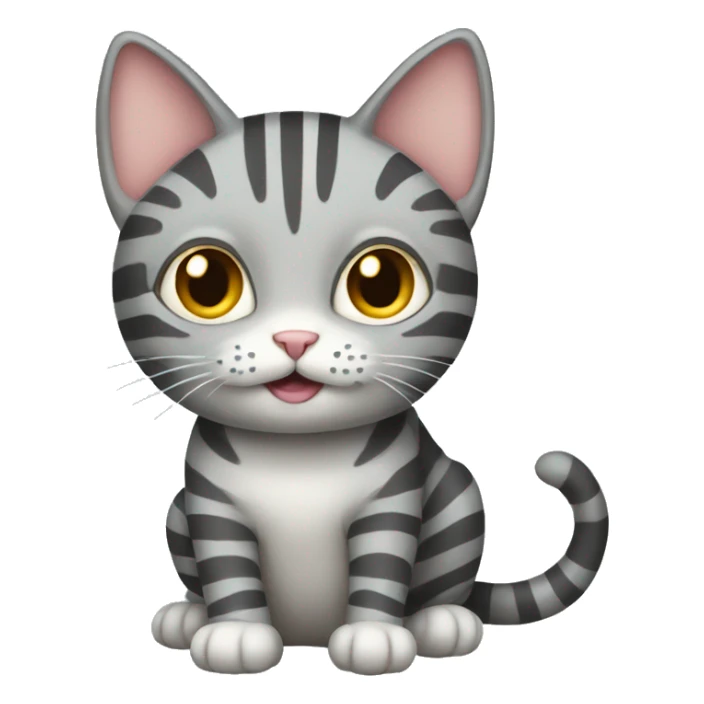 Striped grey cat sticker