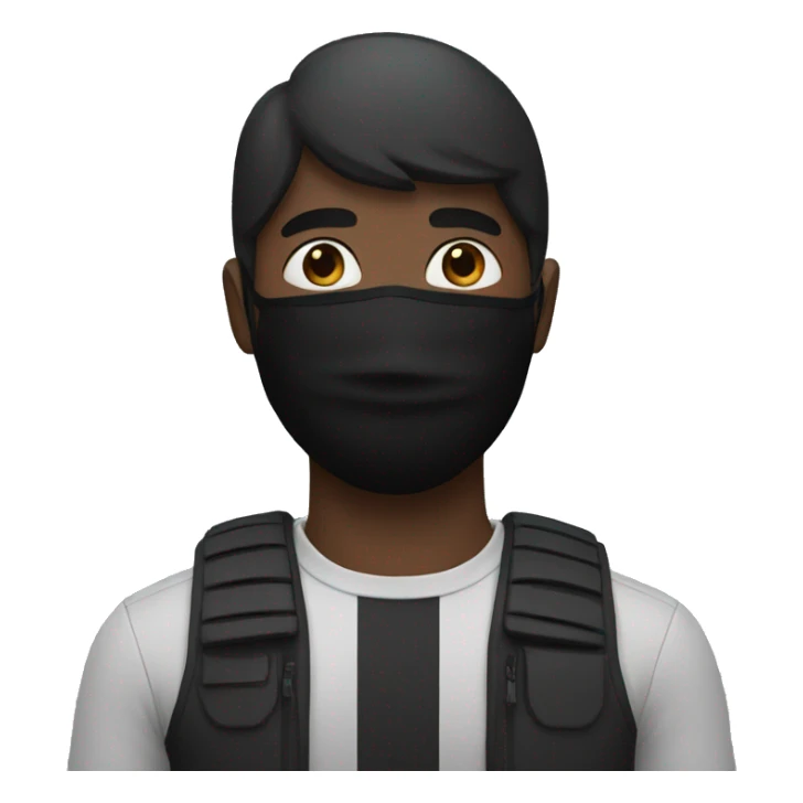 guy with black face mask sticker