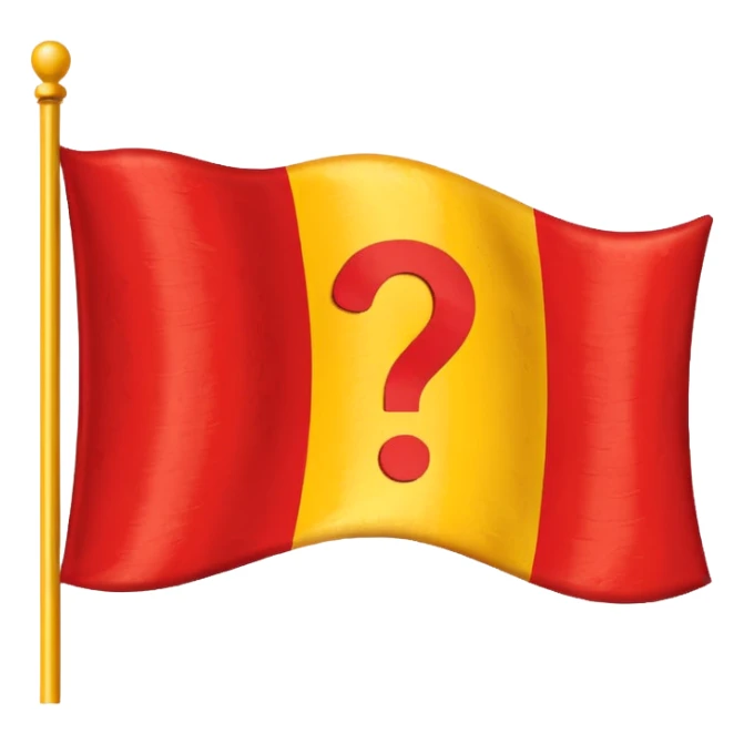 A Flag with a question mark on it, have no pole just a flag sticker
