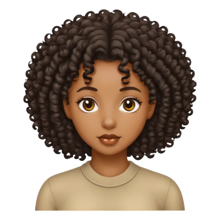 black girl with curly hai sticker