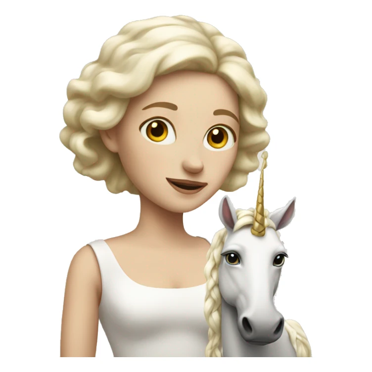 white lady with unicorn sticker