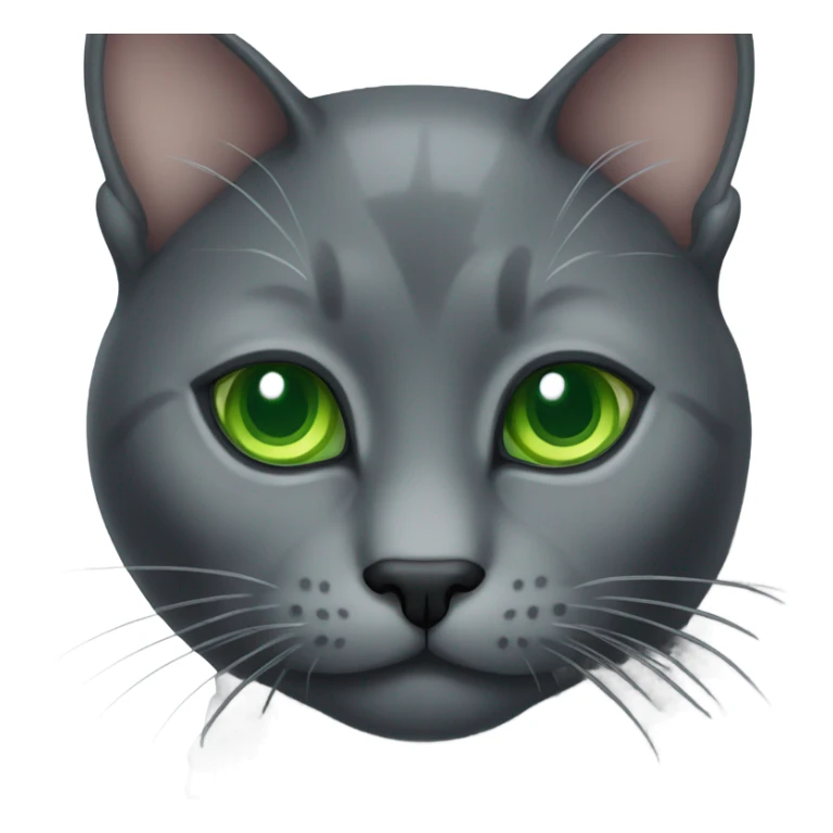dark gray cat with green eyes sticker