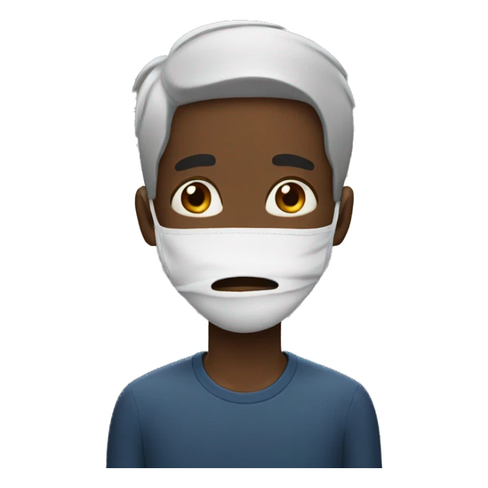  black male with a mask crying sticker