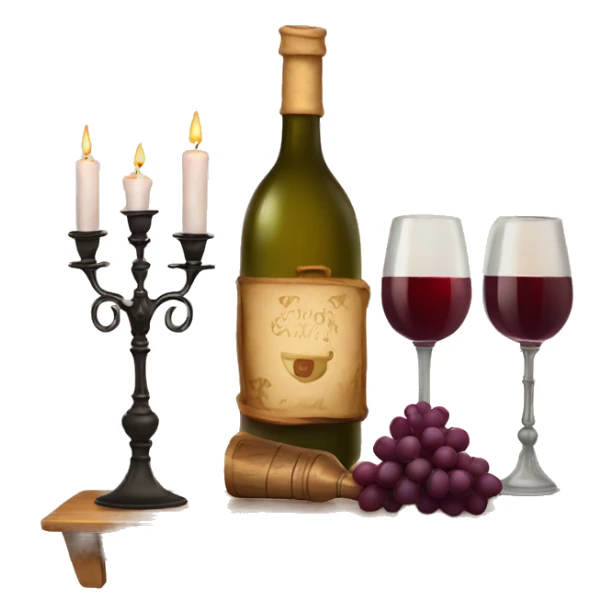 Cozy wine set up with Vintage candelabra  sticker