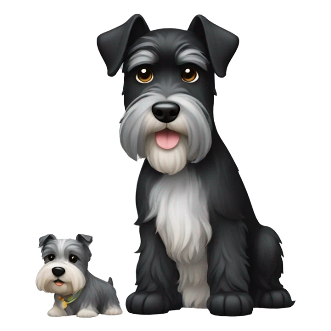 black terrier whit a schnauzer salt and pepper sticker