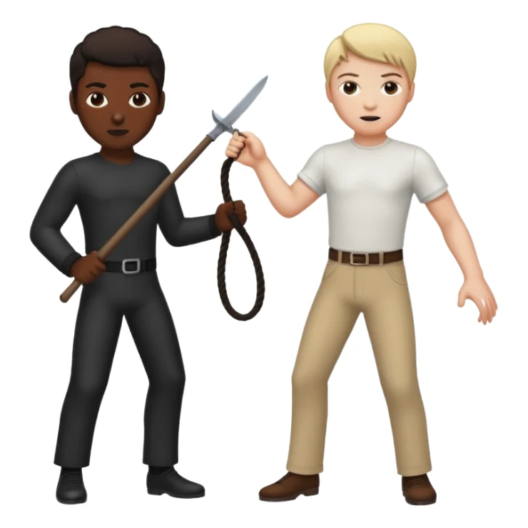 White person whipping a black slave sticker