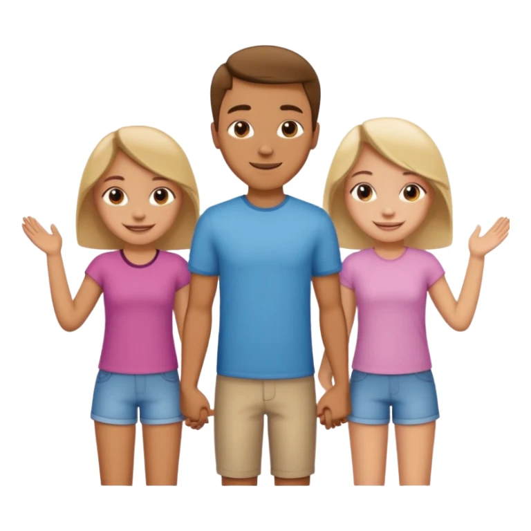 A guy in the center who hold hands to two other gurls sticker