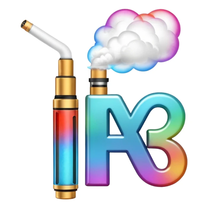 Letter A is designed in the style of an electronic cigarette (Vape theme) with dimensions of 512 by 512 sticker