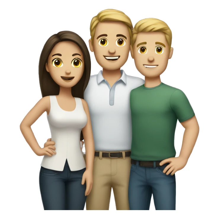Couple with brunette woman and white man sticker