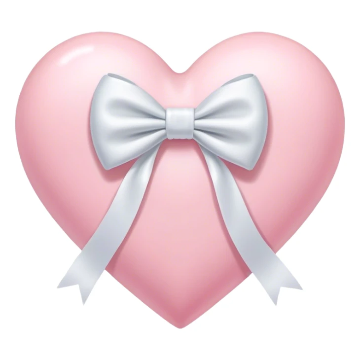 Pastel pink heart with white bow sticker