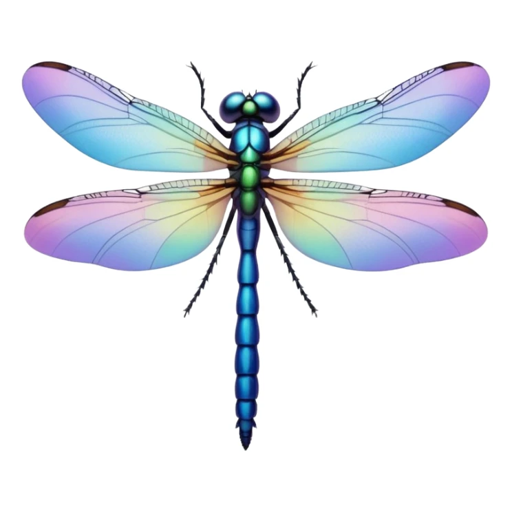 Peaceful Dragonfly change color  keep  black background  sticker