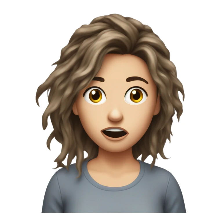 katie bell messy hair and shock sticker