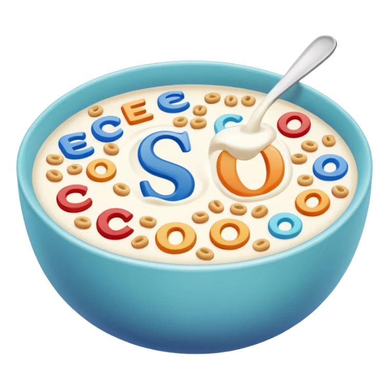 milk with letter cereals inside spelling SEO sticker