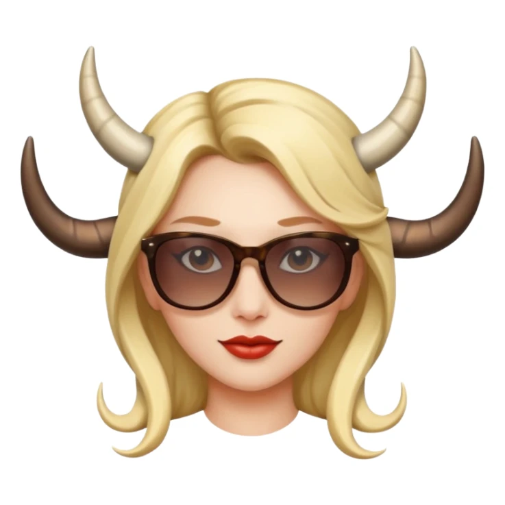 woman with horns and sunglasses sticker
